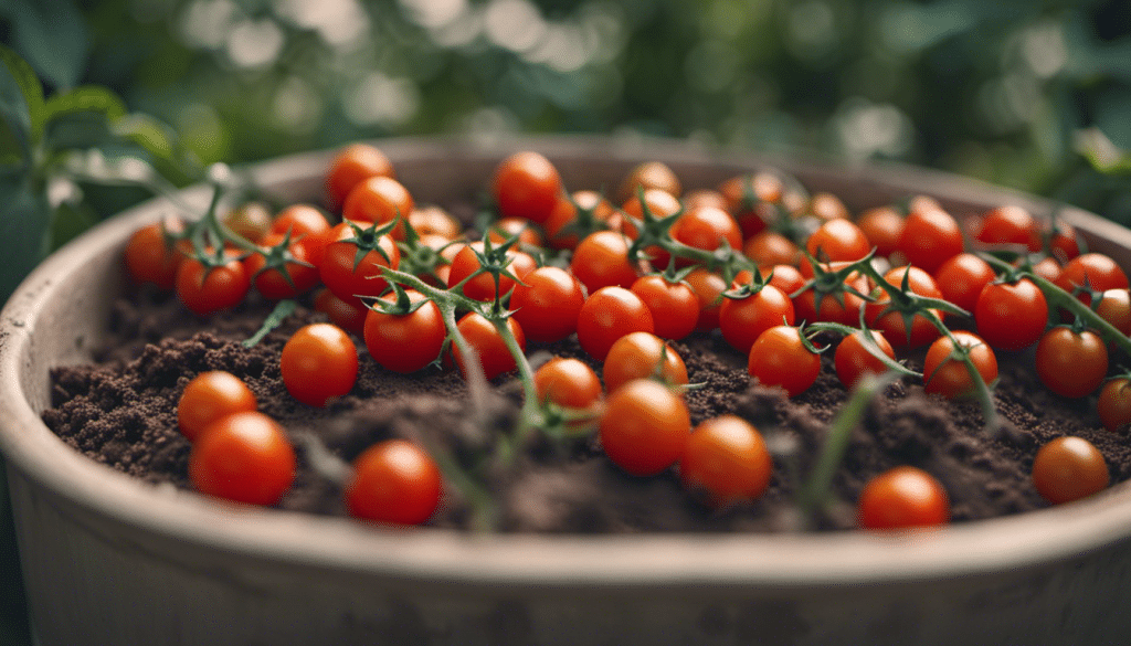 cherry tomatoes grown in a container