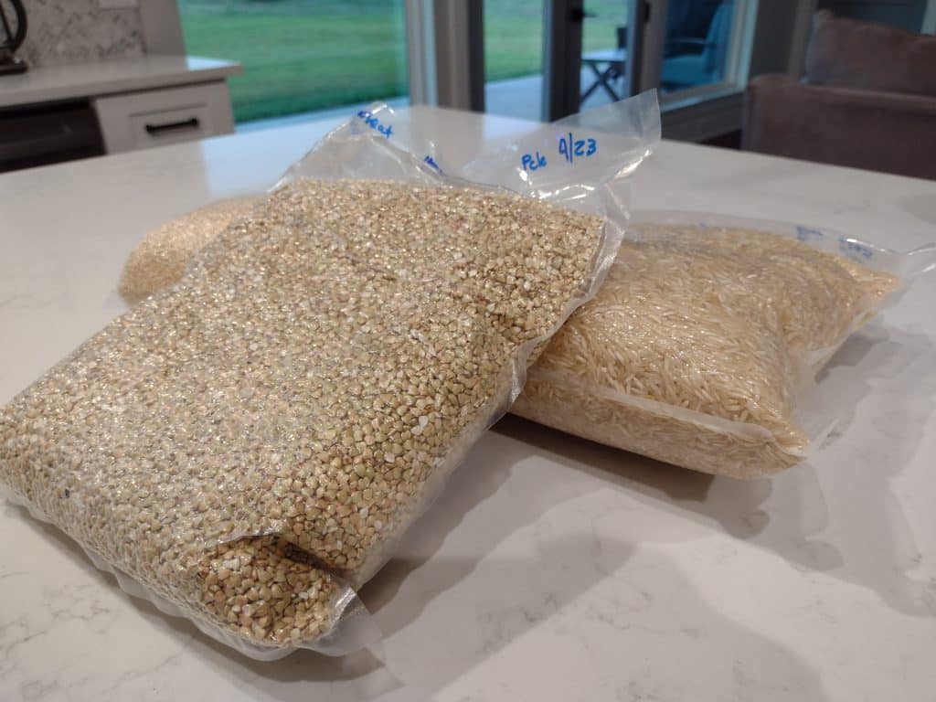 rice quinoa and buckwheat chamber vacuum sealed