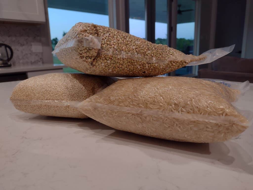 rice quinoa and buckwheat chamber vacuum sealed closer view