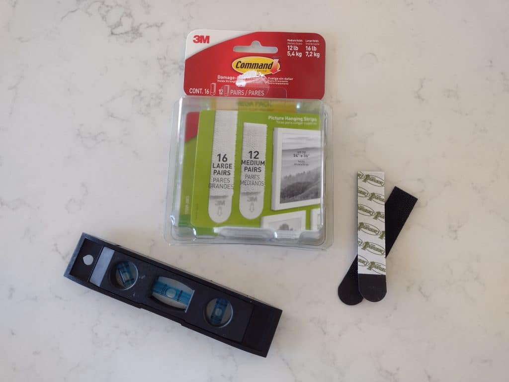 command strips and bubble level