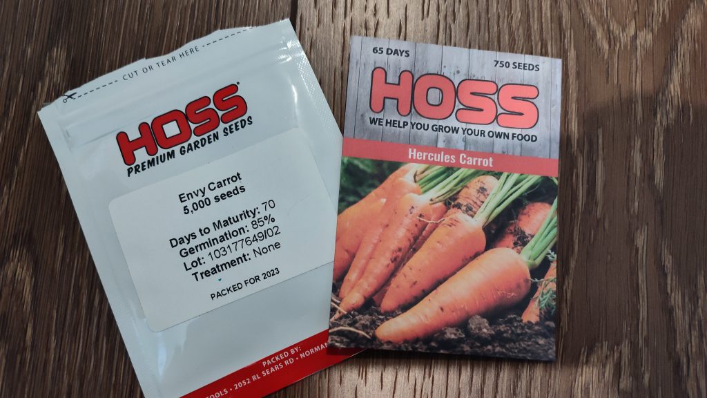Carrot seeds that do well in clay soil - Envy & Hercules